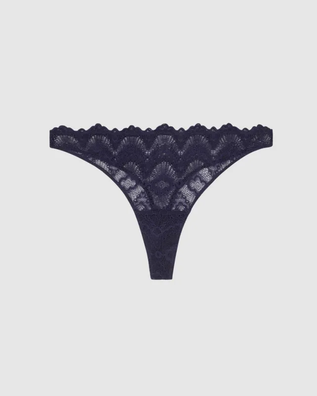 Lace Thong Navy Blue sold by Ivalo.com