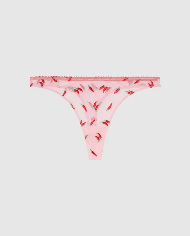 Mesh Thong Powder Pink/Fiery Red sold by Ivalo.com