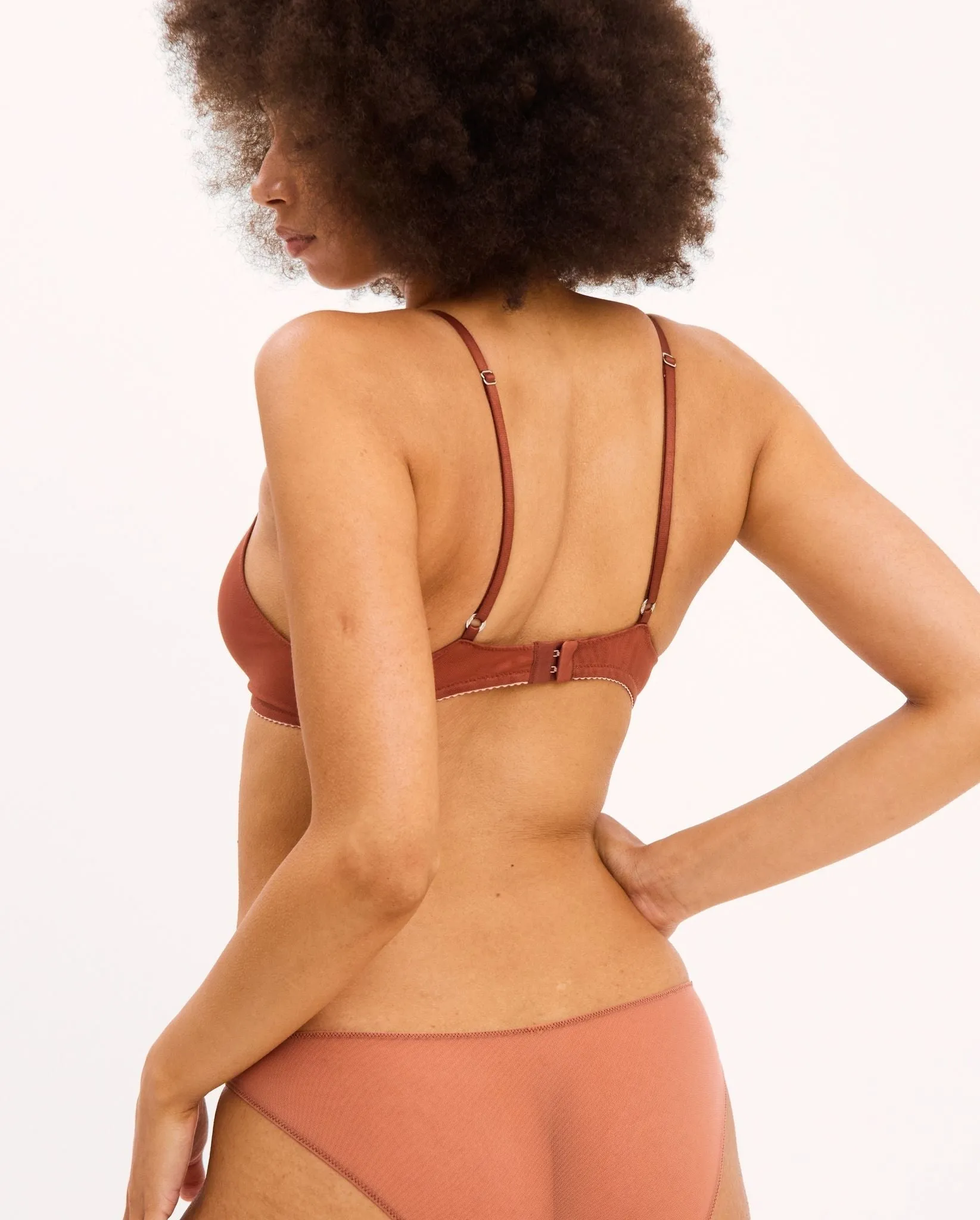 Mesh Double Triangle Bralette Rust sold by Ivalo.com product image thumbnail 4