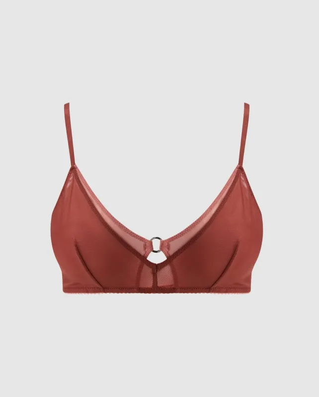 Mesh Double Triangle Bralette Rust sold by Ivalo.com