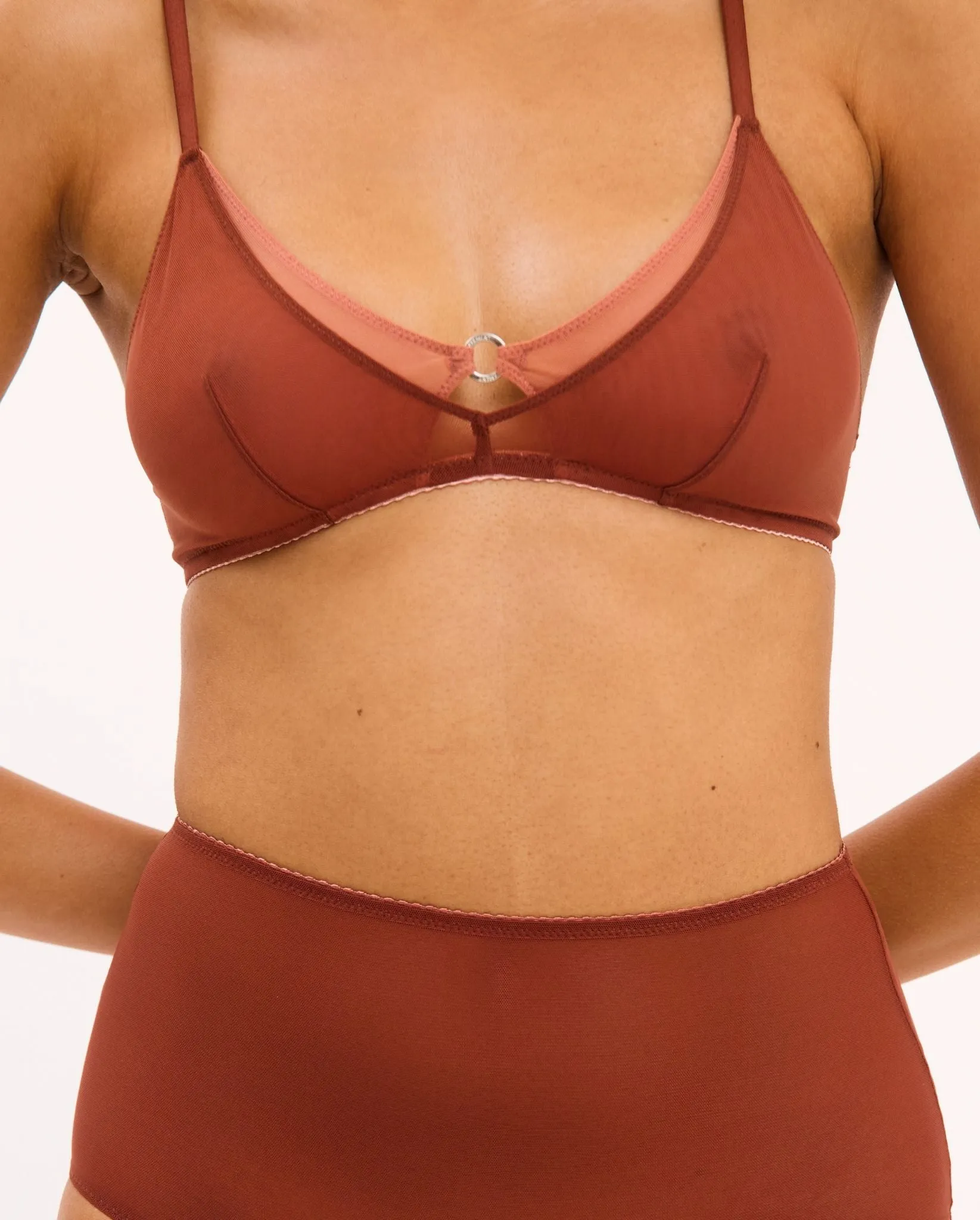 Mesh Double Triangle Bralette Rust sold by Ivalo.com product image thumbnail 5