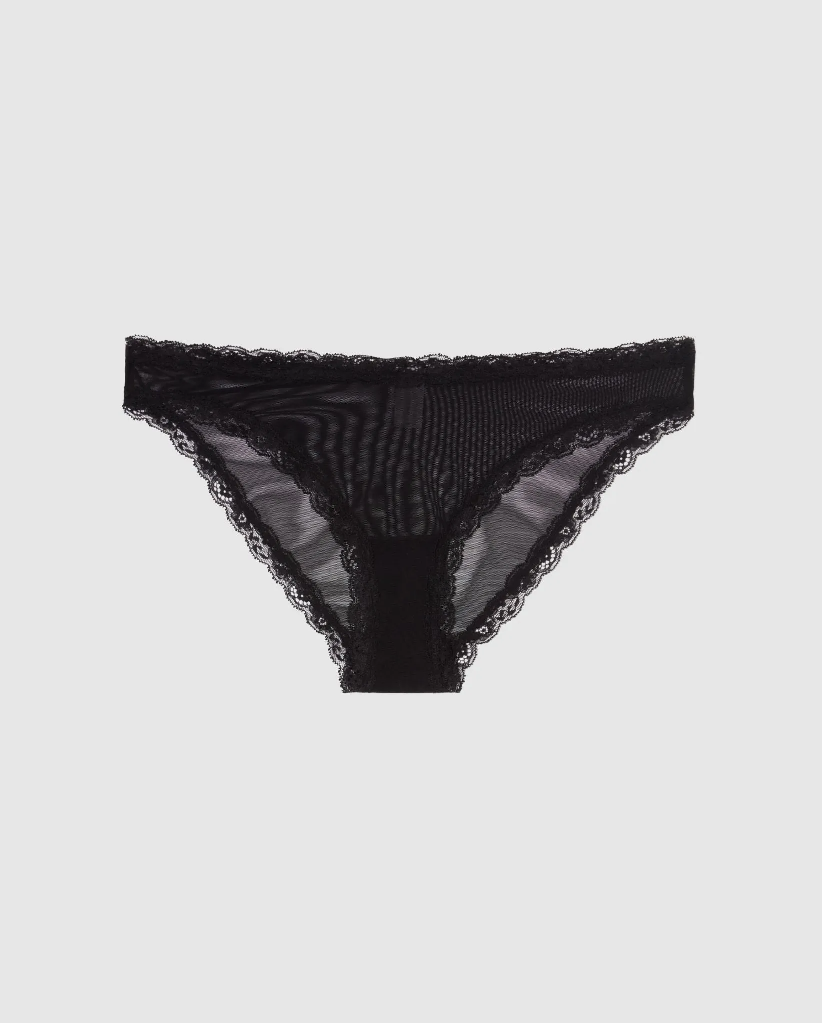 Mesh Lace Trim Bikini Briefs Black sold by Ivalo.com