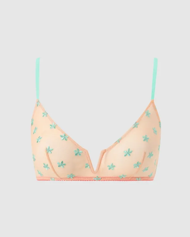 Mesh V-Balconette Peach/Turquoise sold by Ivalo.com