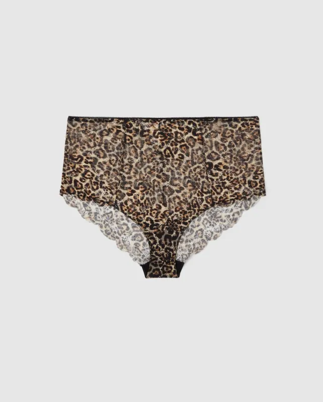 Lace Highwaist Briefs Gold Leopard sold by Ivalo.com