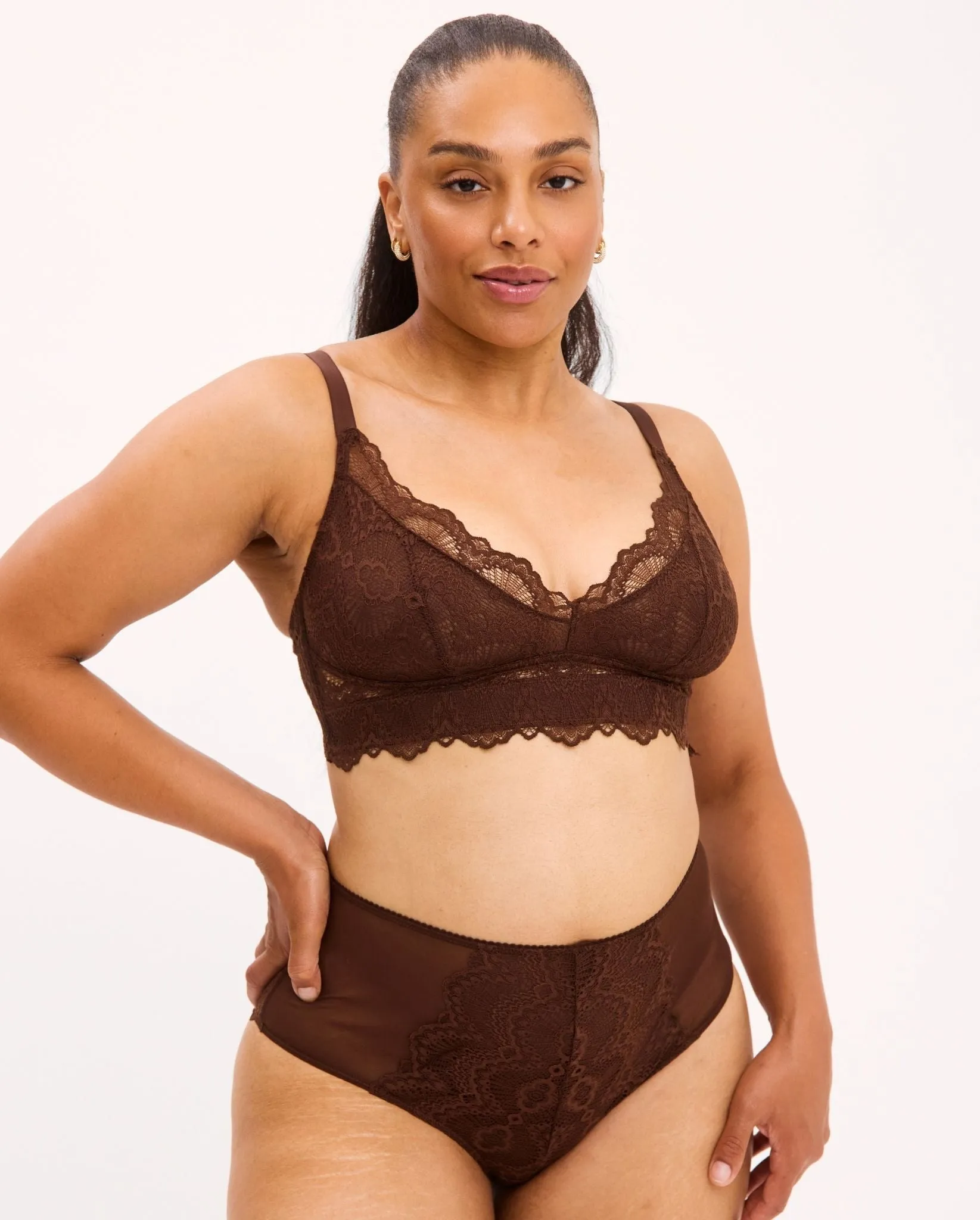 Lace Support Bra Coffee sold by Ivalo.com product image thumbnail 2