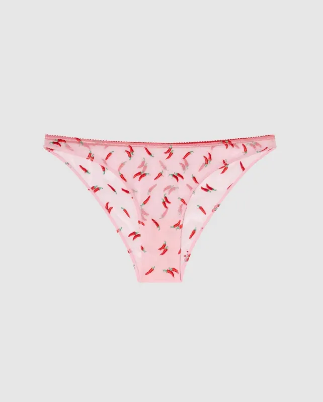 Mesh Bikini Briefs Powder Pink/Fiery Red sold by Ivalo.com