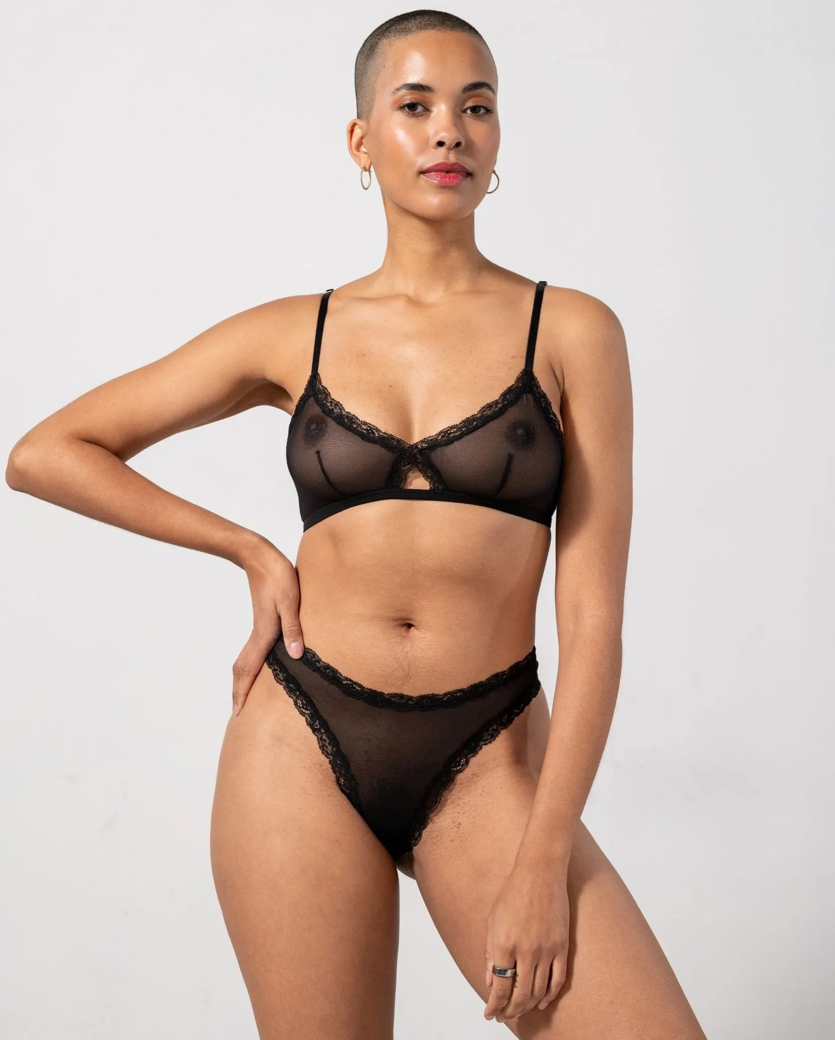 Mesh Lace Trim Thong 3-Pack Black sold by Ivalo.com product image thumbnail 4