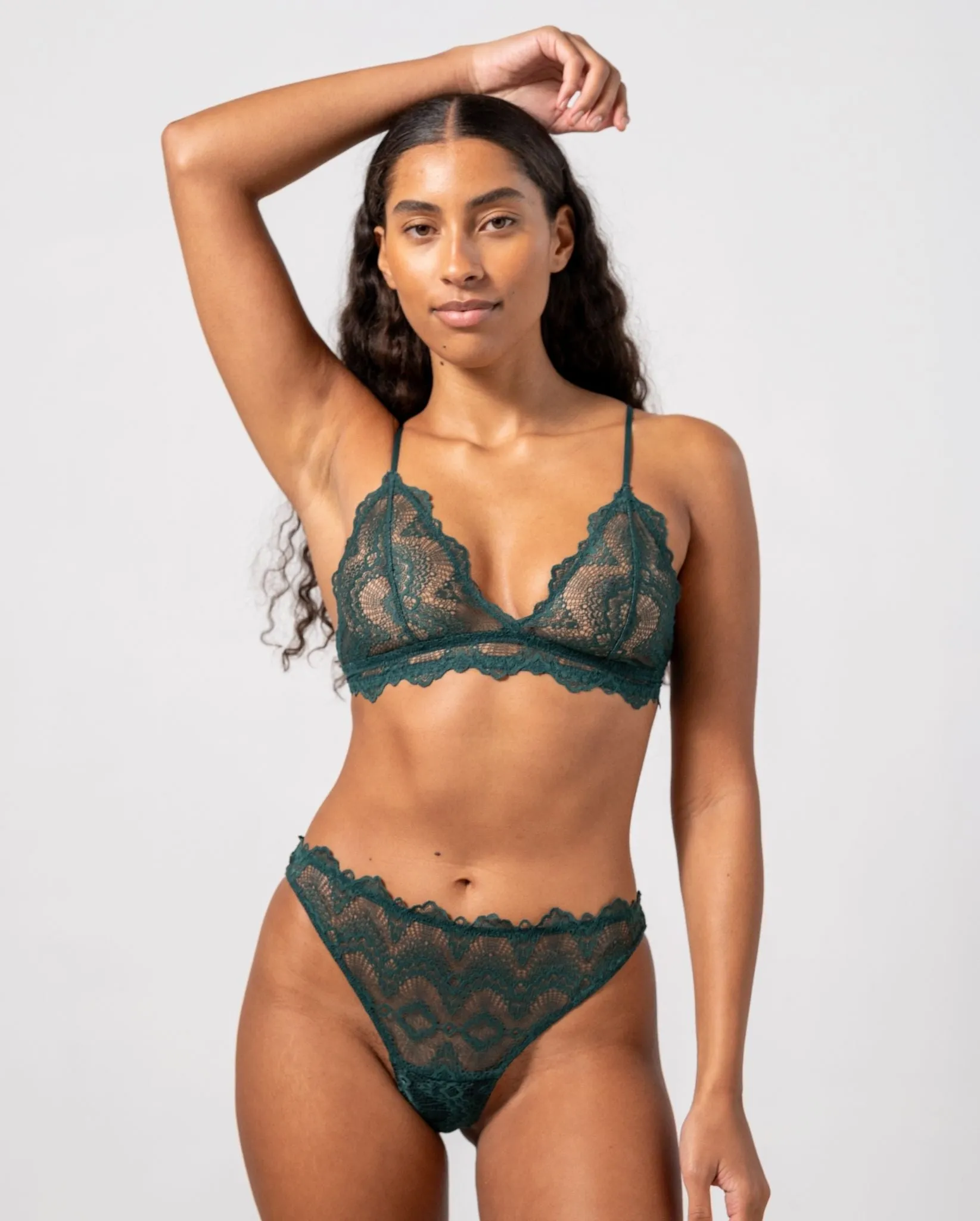 Light Flow Lace Thong Period Underpants 3-Pack Pine Green sold by Ivalo.com product image thumbnail 3