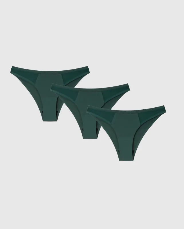 Light Flow Micro Period Underpants 3-Pack Pine Green sold by Ivalo.com