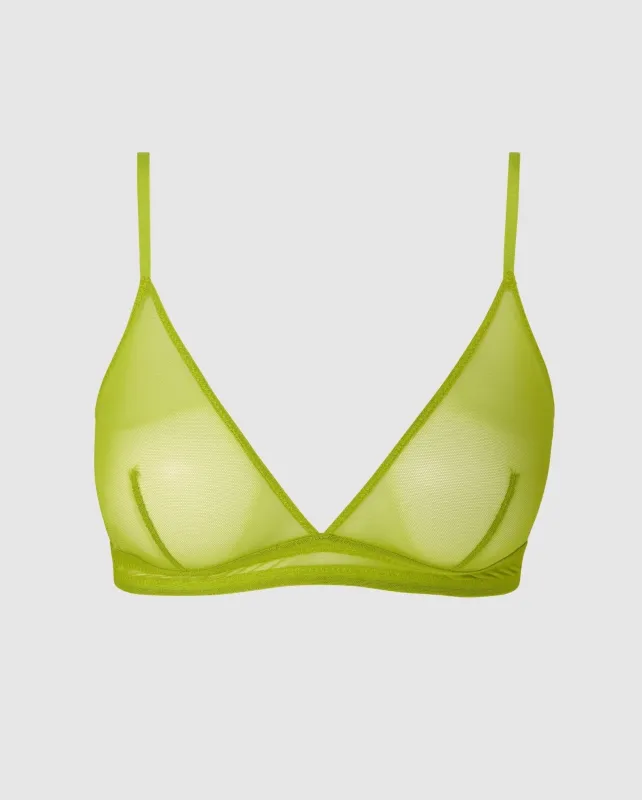Mesh Triangle Bralette Matcha sold by Ivalo.com