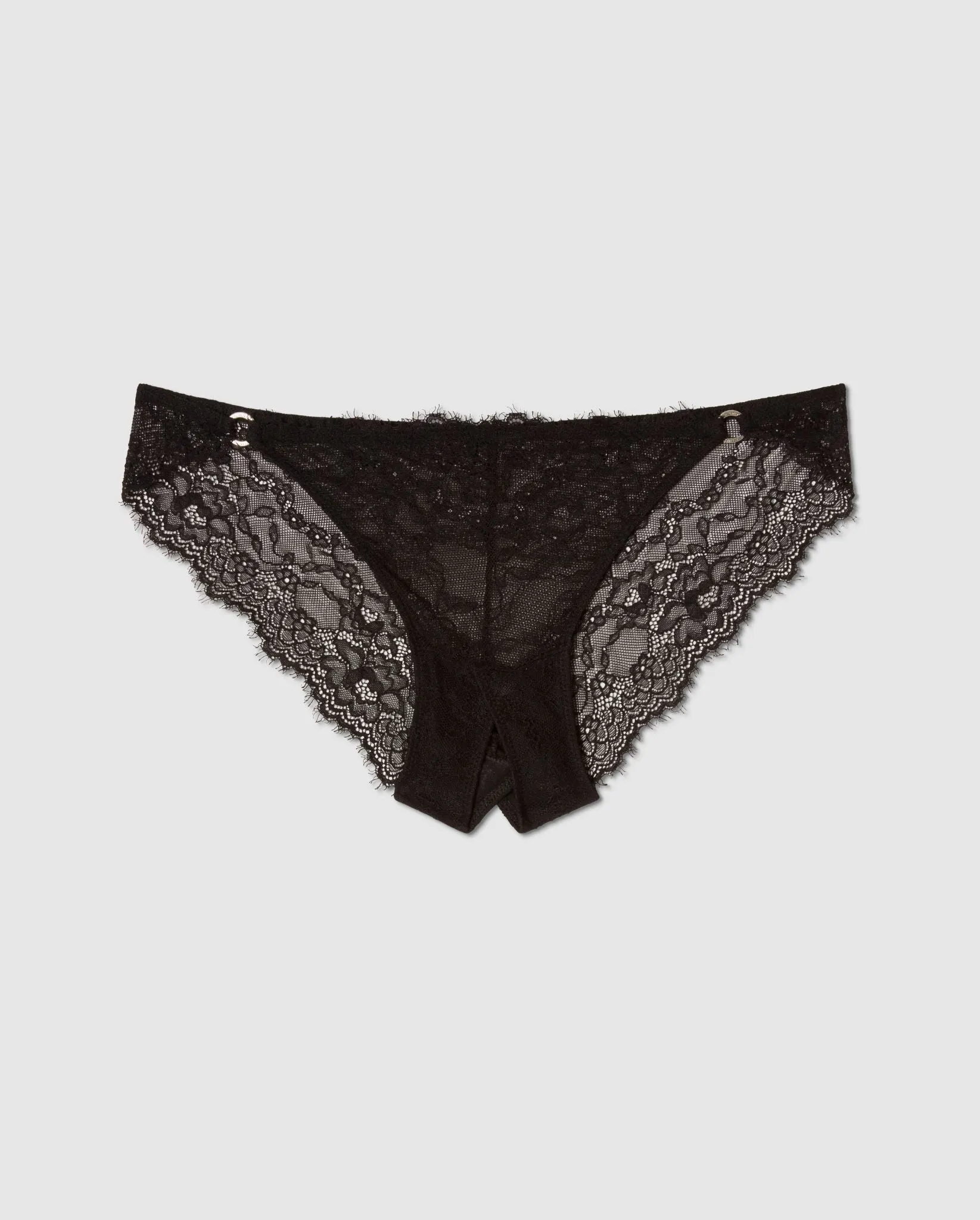 Lace Crotchless Tanga Briefs Black sold by Ivalo.com