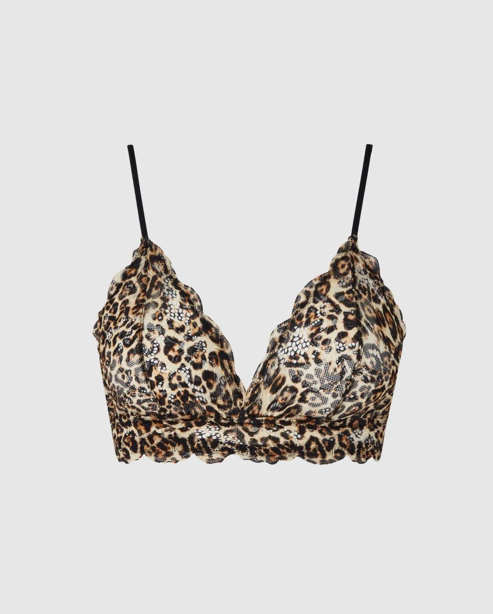 Lace Triangle Bralette Gold Leopard sold by Ivalo.com