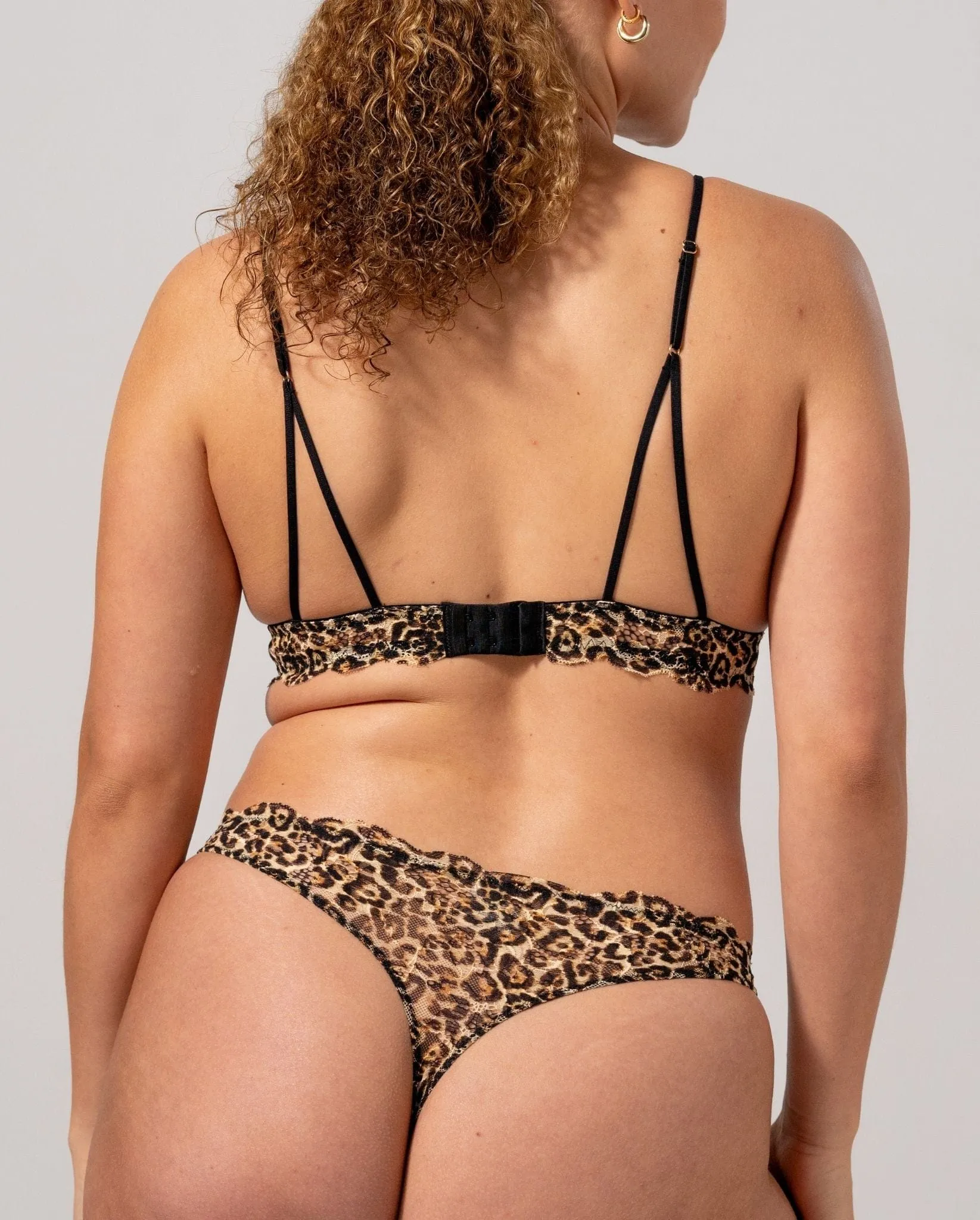 Lace Triangle Bralette Gold Leopard sold by Ivalo.com product image thumbnail 5