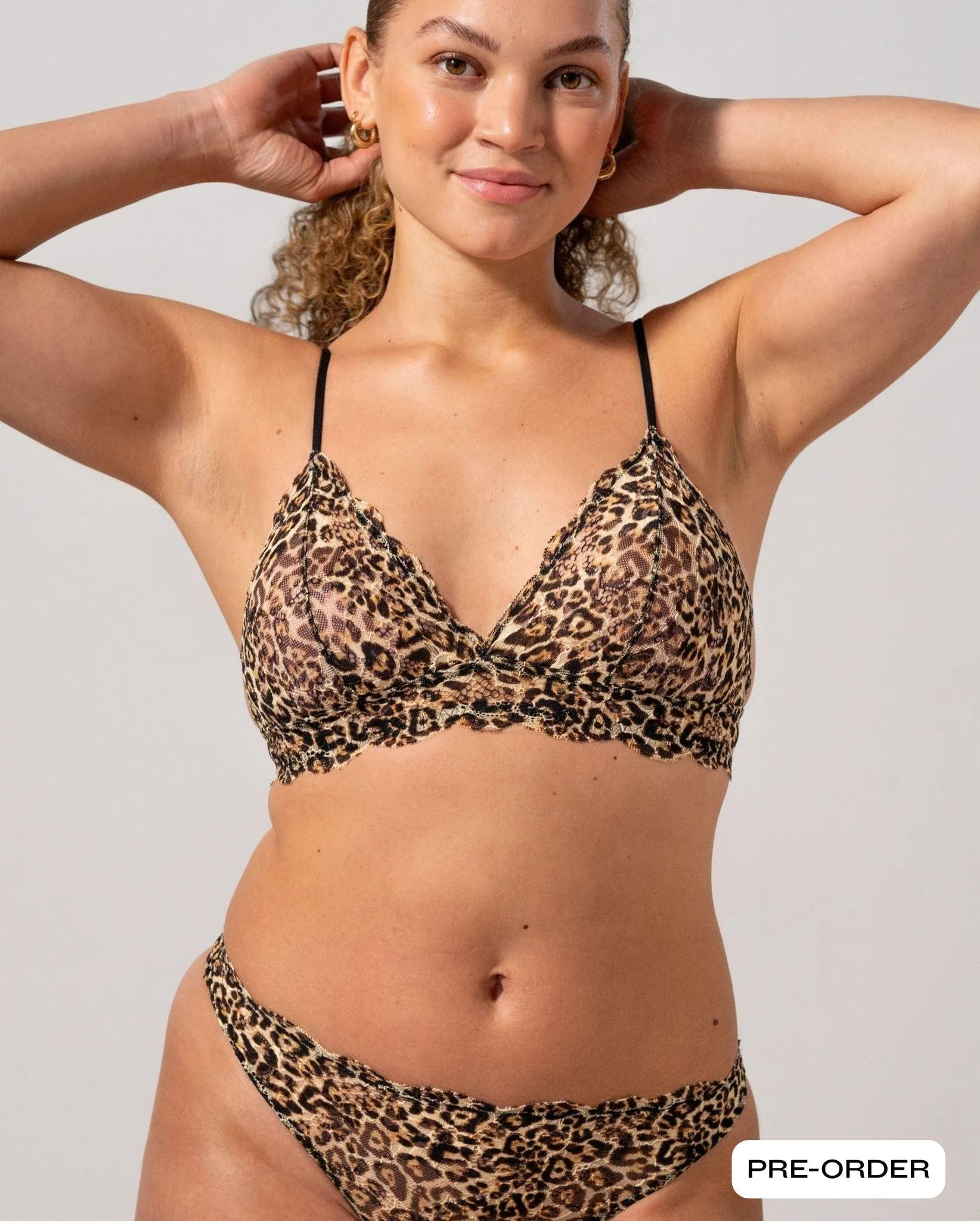 Lace Triangle Bralette Gold Leopard sold by Ivalo.com product image thumbnail 2