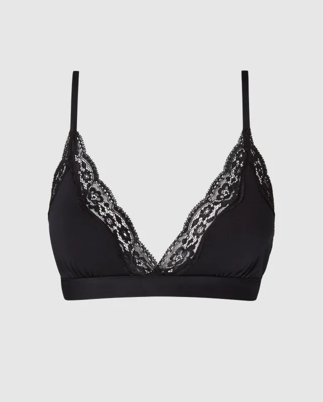 Micro Lace Triangle Bralette Black sold by Ivalo.com