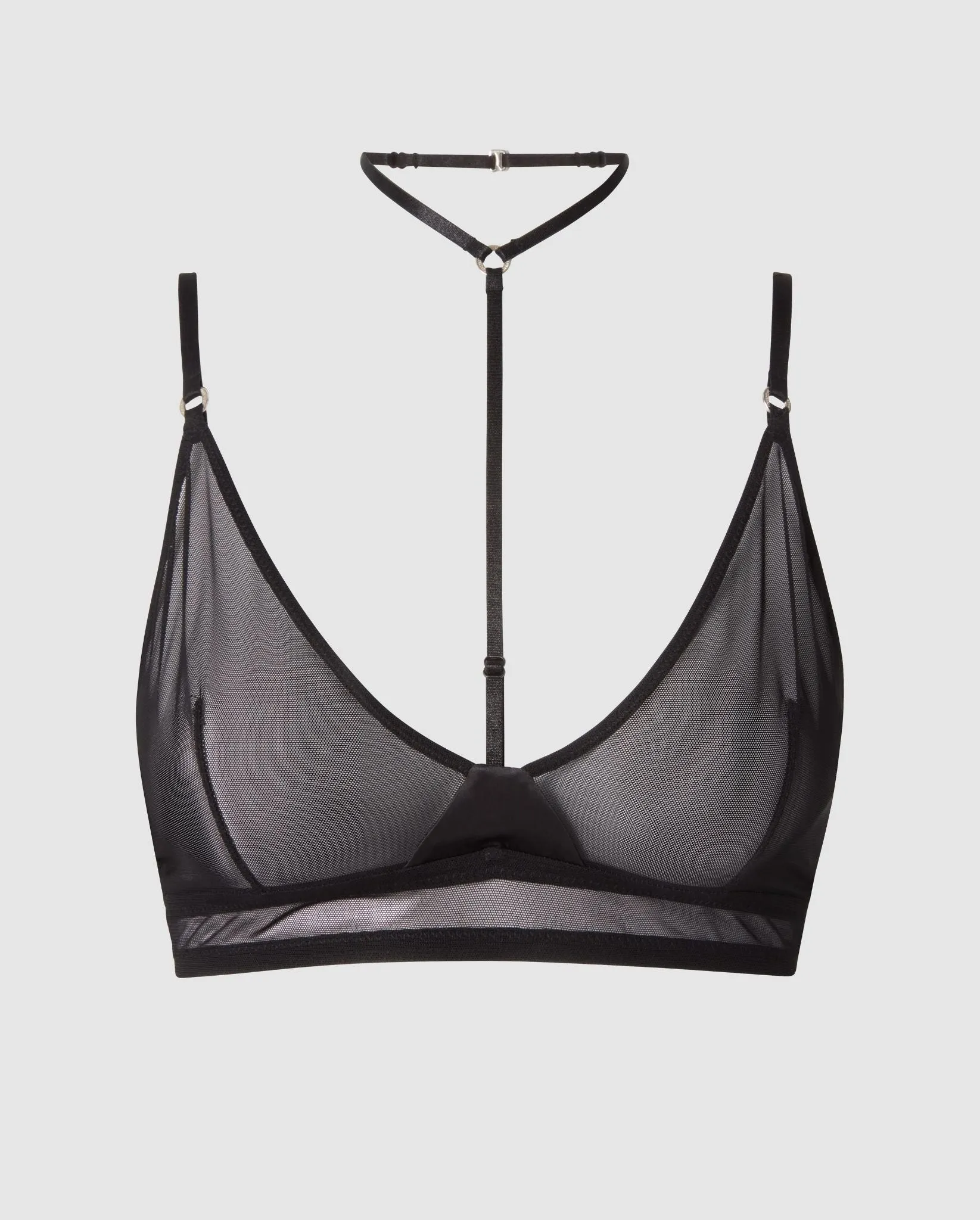 Mesh Strappy Triangle Bralette Black sold by Ivalo.com