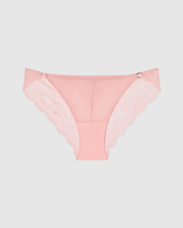 Lace Mesh Tanga Briefs Powder Pink sold by Ivalo.com