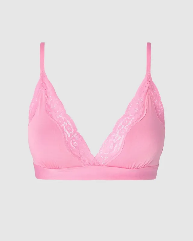 Micro Lace Triangle Bralette Candy Pink sold by Ivalo.com