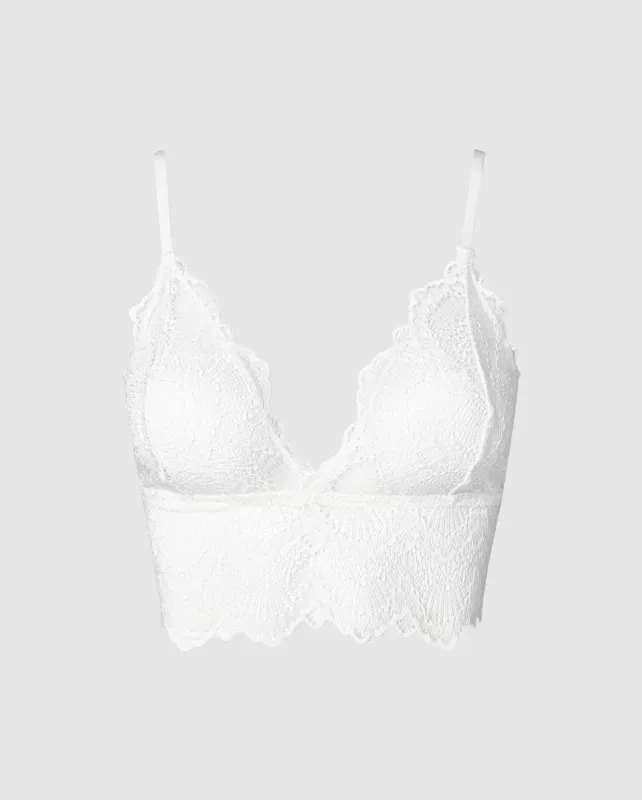 Lace Bralette Top Blanche White sold by Ivalo.com