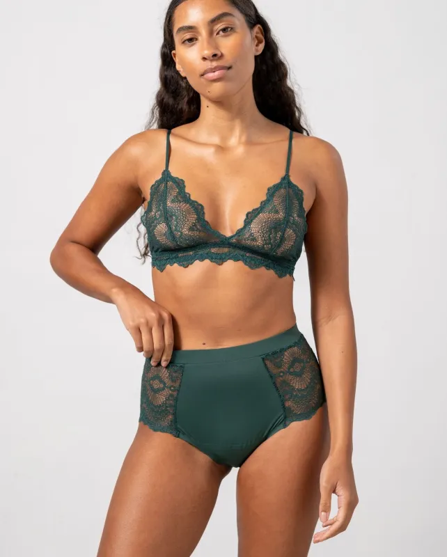 Lace Period Highwaist Briefs Pine Green sold by Ivalo.com