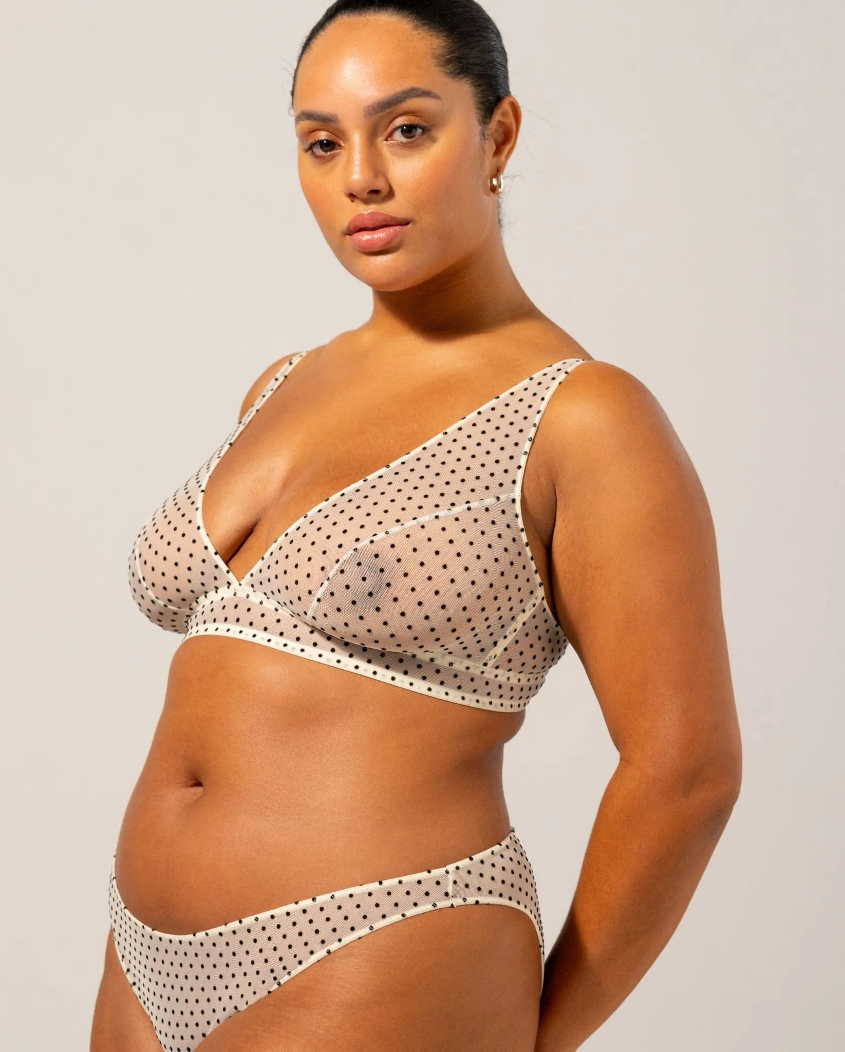Mesh Plunge Bralette Polka Dots sold by Ivalo.com product image thumbnail 4