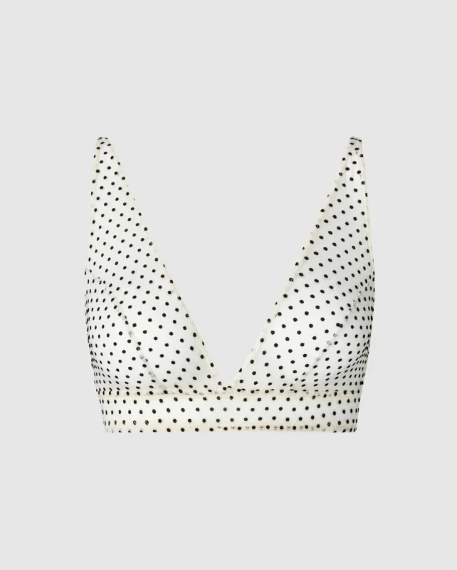 Mesh Plunge Bralette Polka Dots sold by Ivalo.com