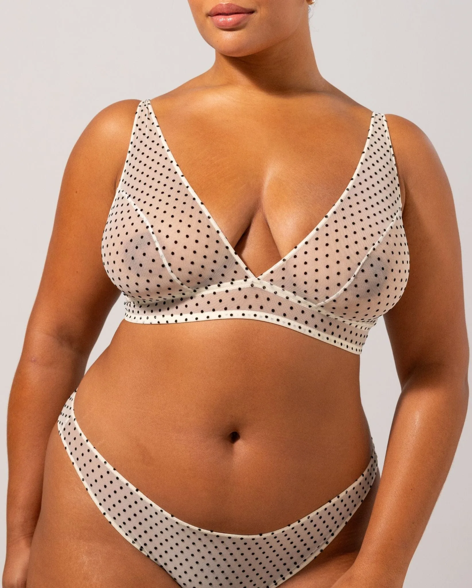 Mesh Plunge Bralette Polka Dots sold by Ivalo.com product image thumbnail 3