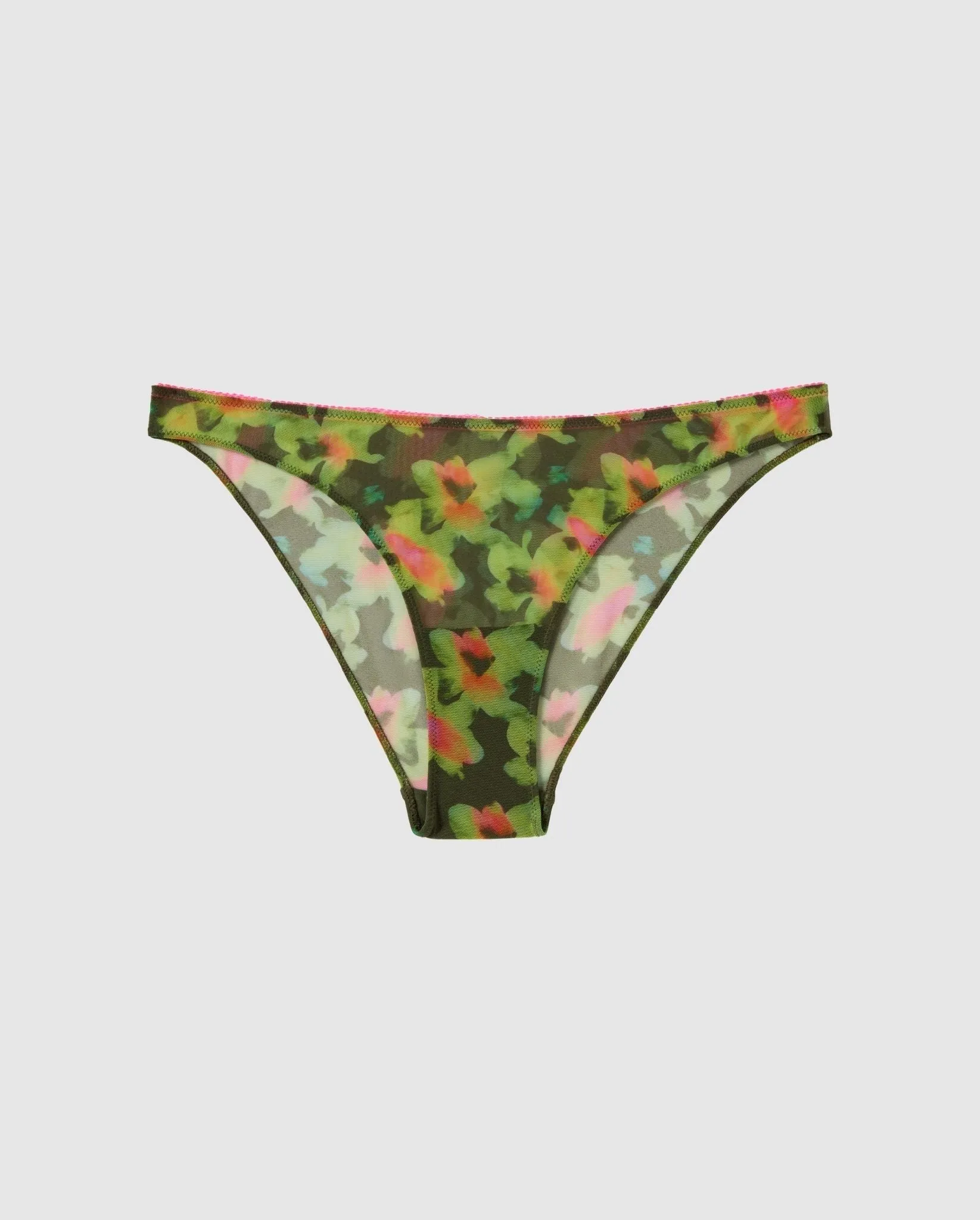 Mesh Bikini Briefs Olive Abstract Floral sold by Ivalo.com