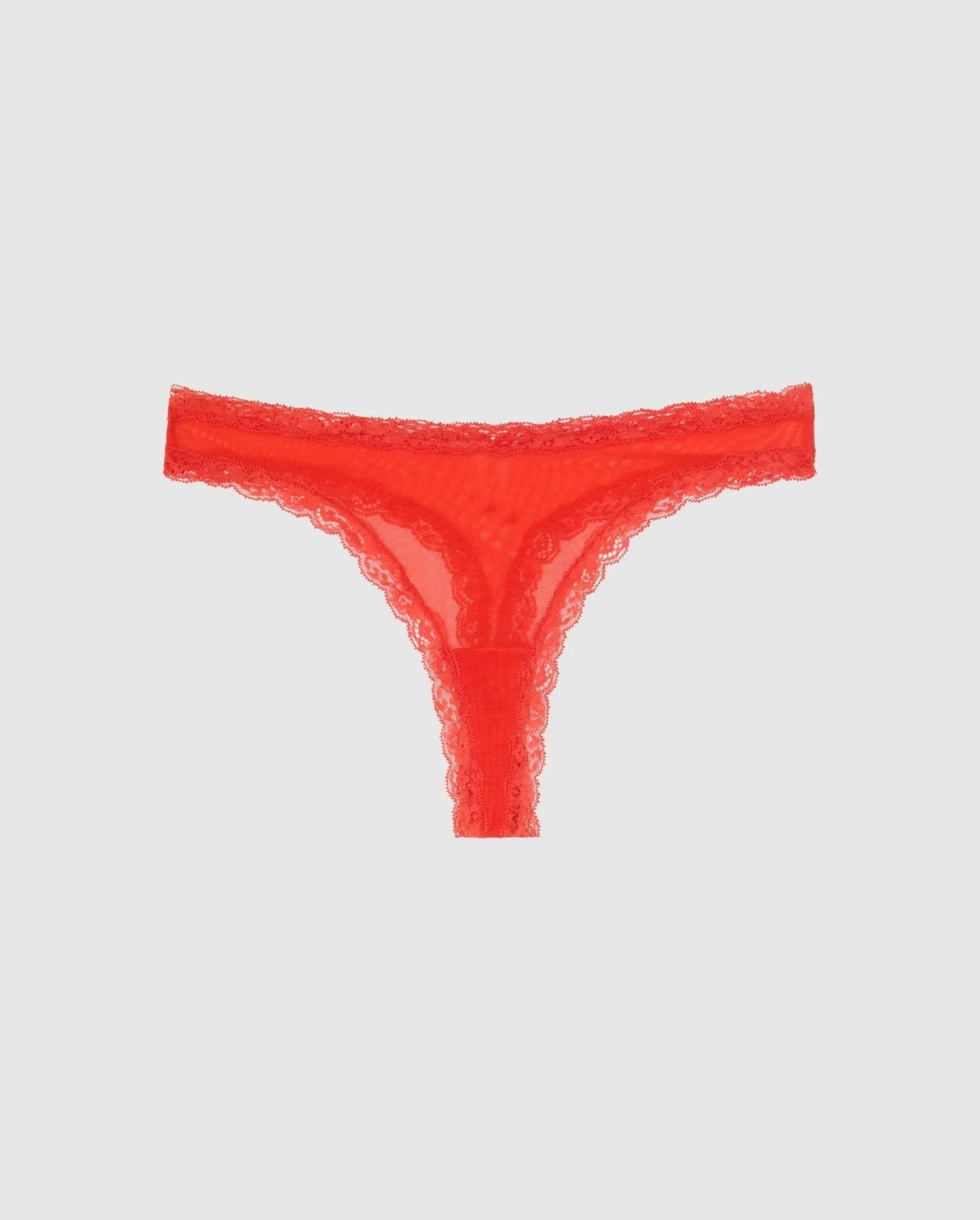 Mesh Lace Trim Thong Fiery Red sold by Ivalo.com