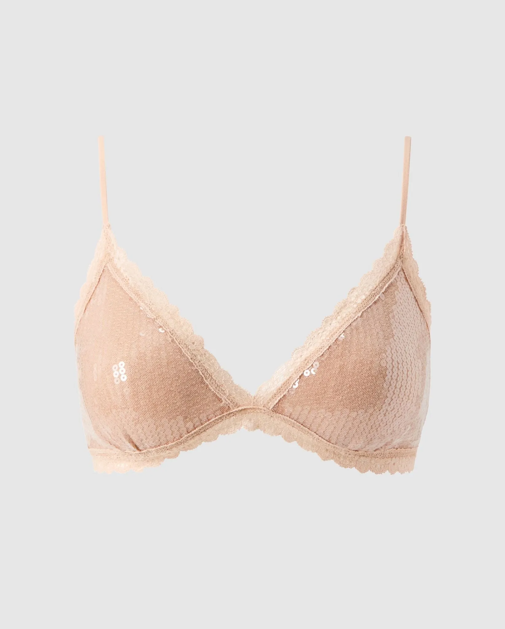 Sequin Mesh Triangle Bralette Nude sold by Ivalo.com