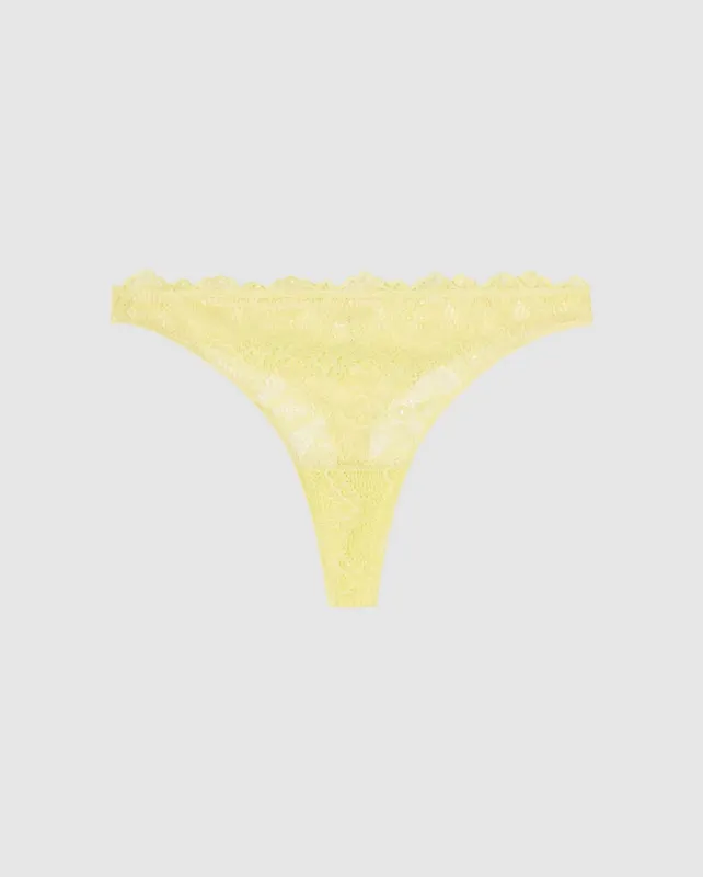 Lace Thong Light Yellow sold by Ivalo.com