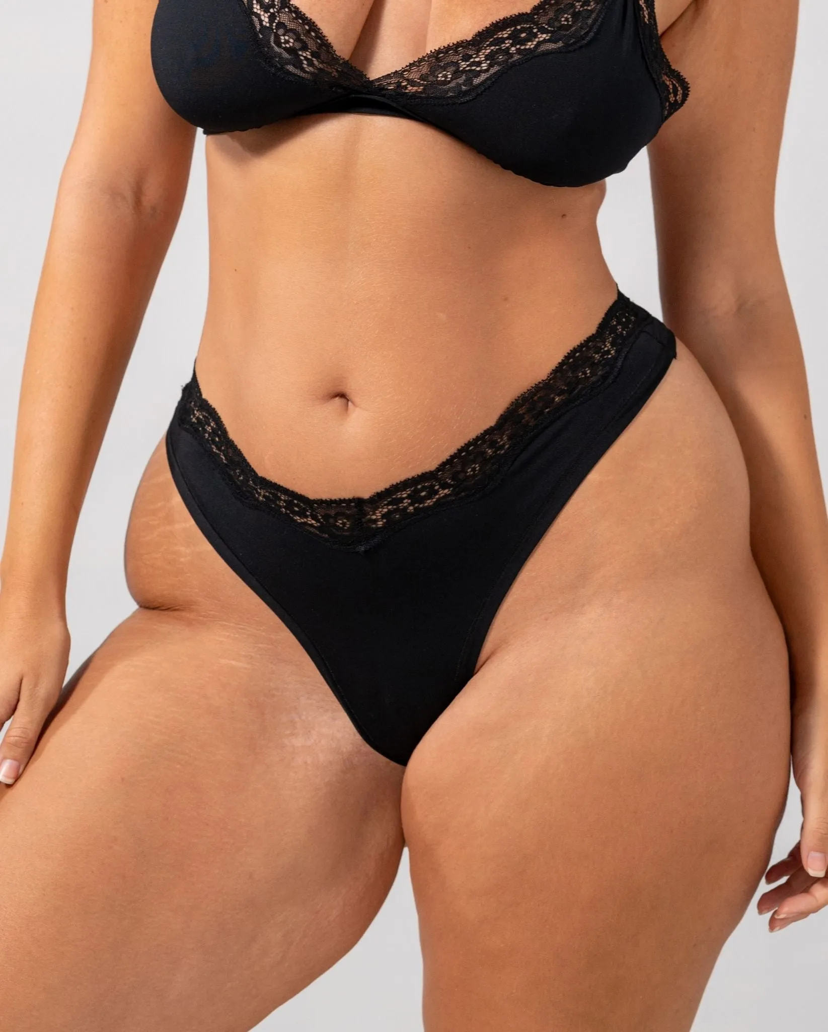 Micro Lace Thong 3-Pack Black & Candy Pink sold by Ivalo.com product image thumbnail 4