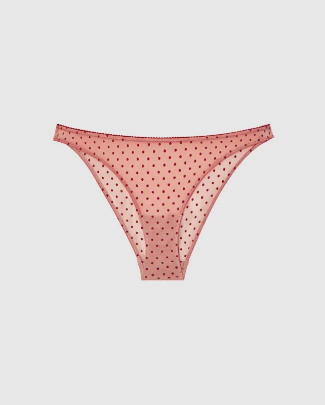 Mesh Bikini Briefs Pale Pink/Burgundy sold by Ivalo.com