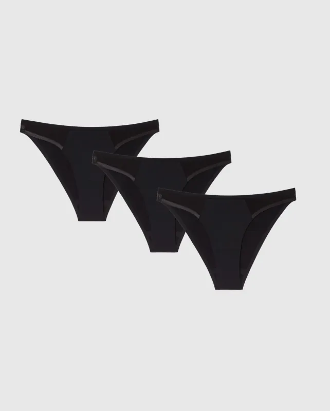 Light Flow Micro Period Underpants 3-Pack Black sold by Ivalo.com