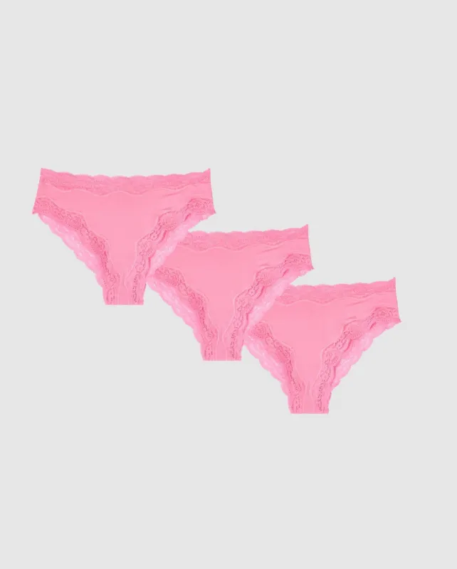 Micro Lace Cheeky 3-Pack Candy Pink sold by Ivalo.com