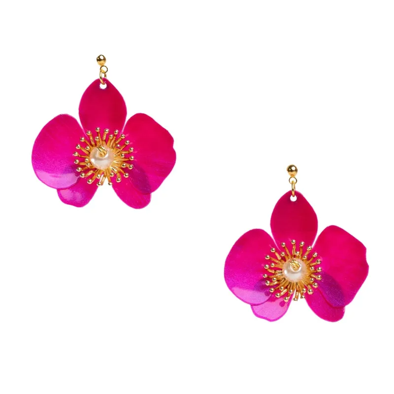 Small Butterfly Orchid Stud Earrings Barbie Pink sold by Ivalo.com