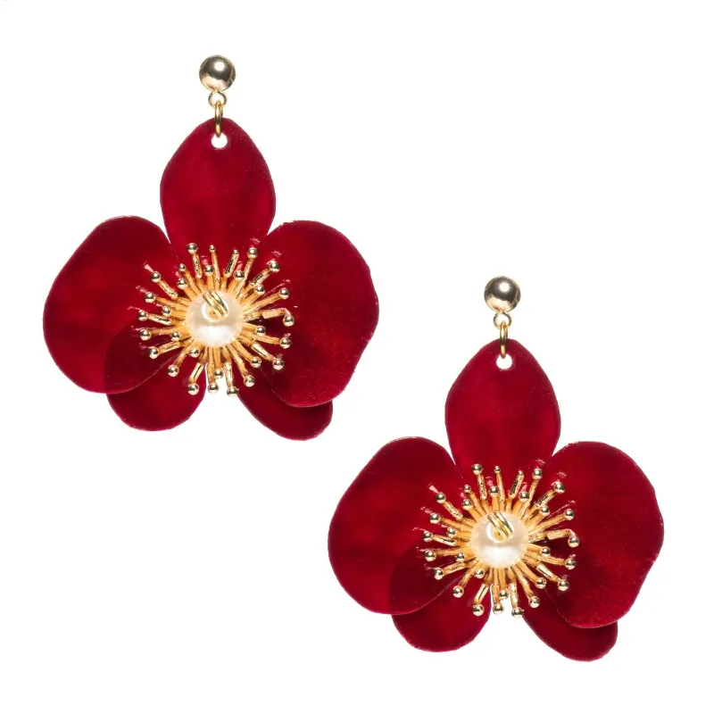 Small Butterfly Orchid Stud Earrings Red sold by Ivalo.com
