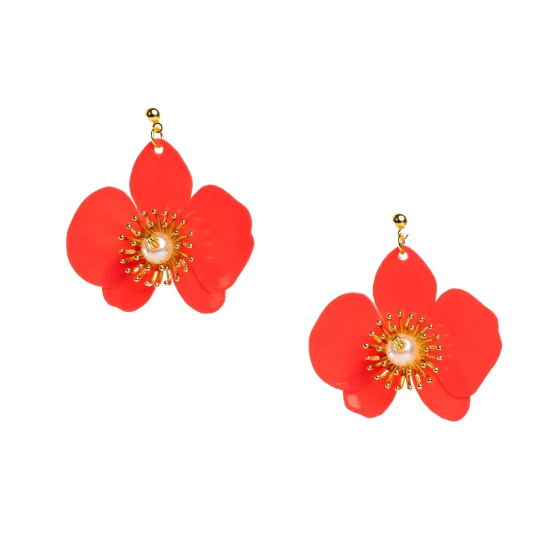 Small Butterfly Orchid Stud Earrings Scarlet sold by Ivalo.com