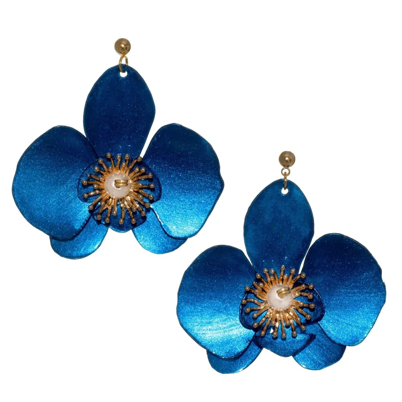 Butterfly Orchid Stud Earrings Blue sold by Ivalo.com