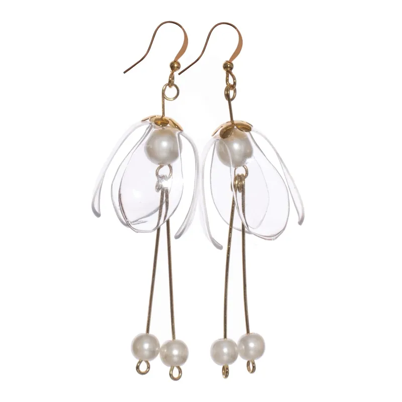 Lily Double-Drop Earrings Clear sold by Ivalo.com