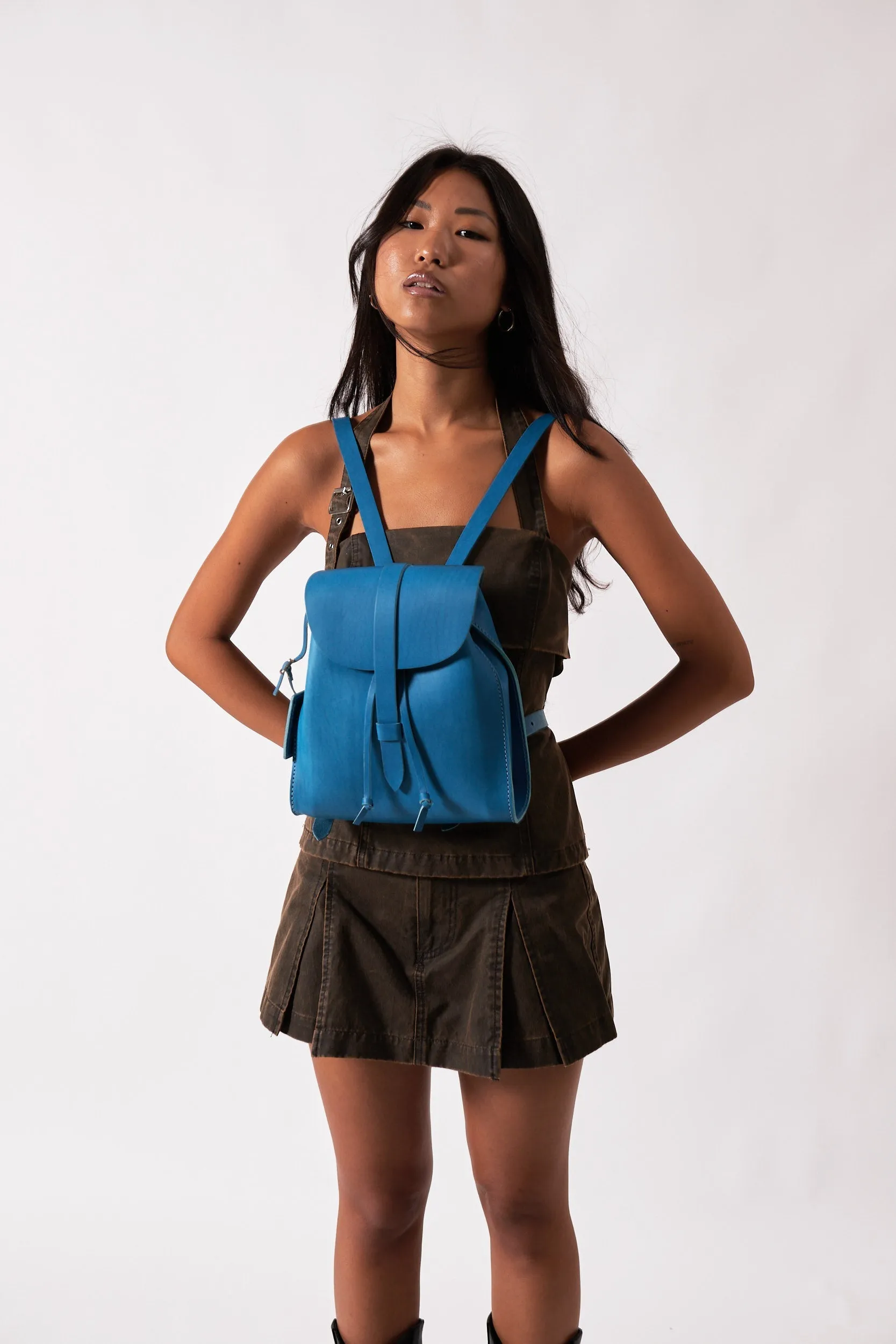 Leather Backpack Mod 130 Cuoio Light Blue sold by Ivalo.com product image thumbnail 5