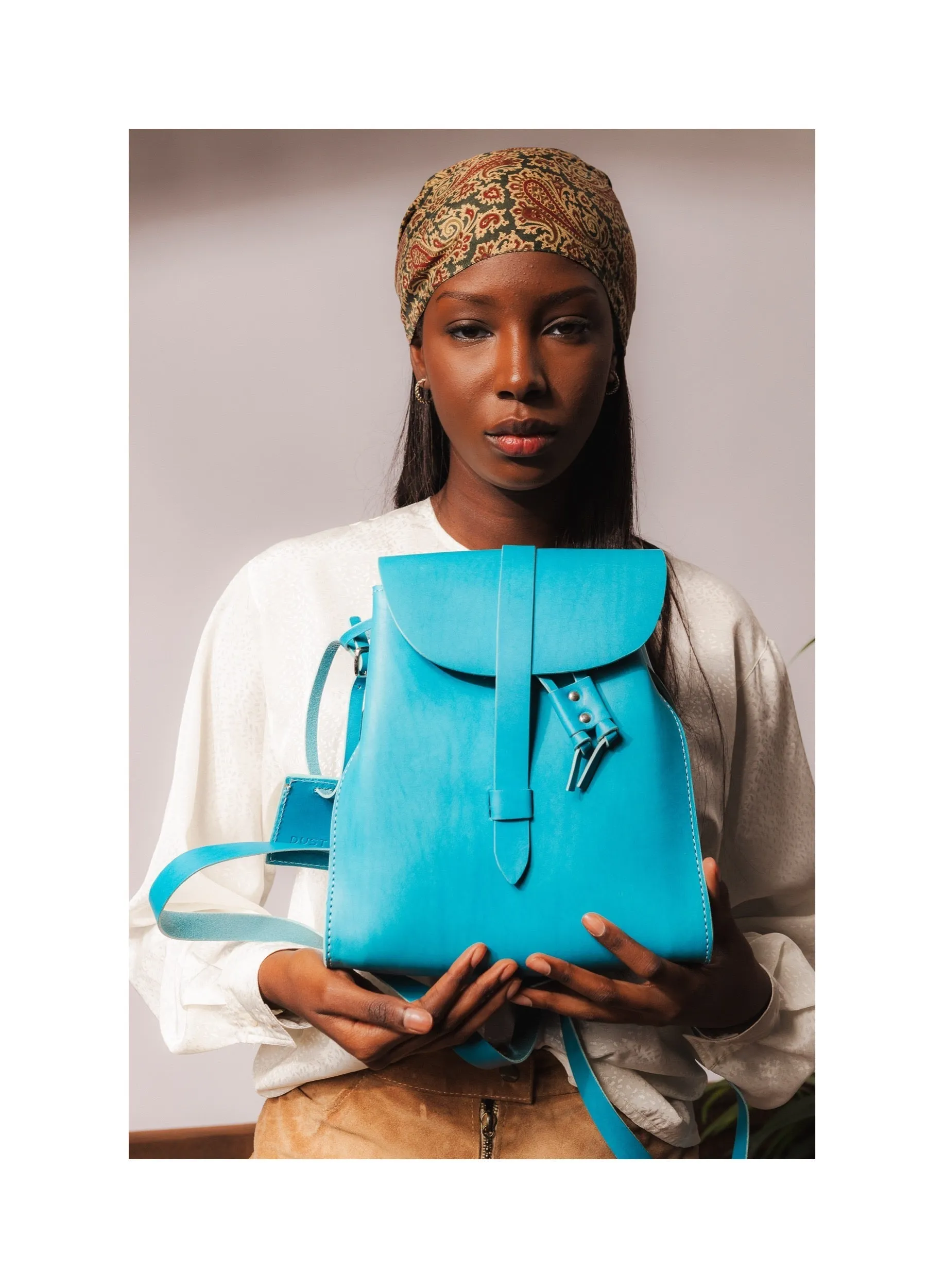 Leather Backpack Mod 130 Cuoio Light Blue sold by Ivalo.com product image thumbnail 3