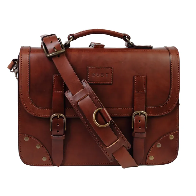Leather Briefcase Cuoio Dark Brown sold by Ivalo.com