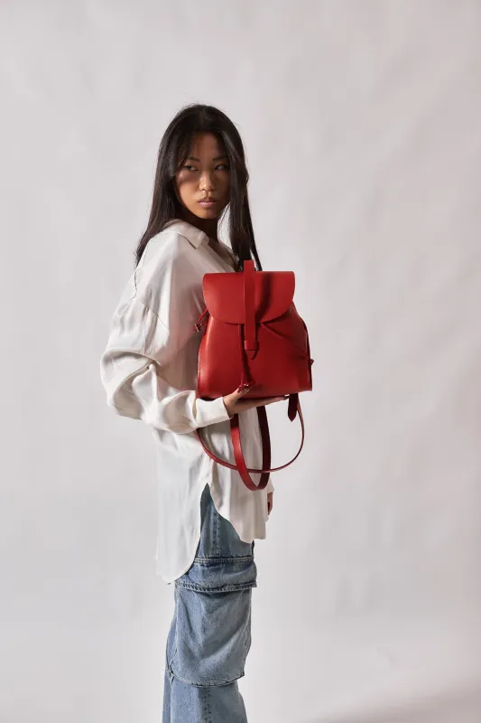 Leather Backpack Mod 130 Cuoio Red sold by Ivalo.com