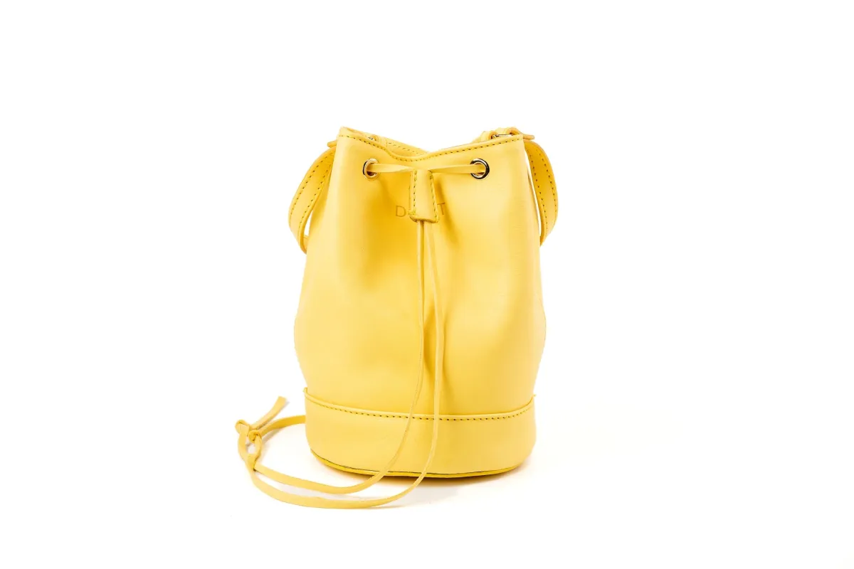 Leather Bucket Bag Chelsea Collection Yellow sold by Ivalo.com