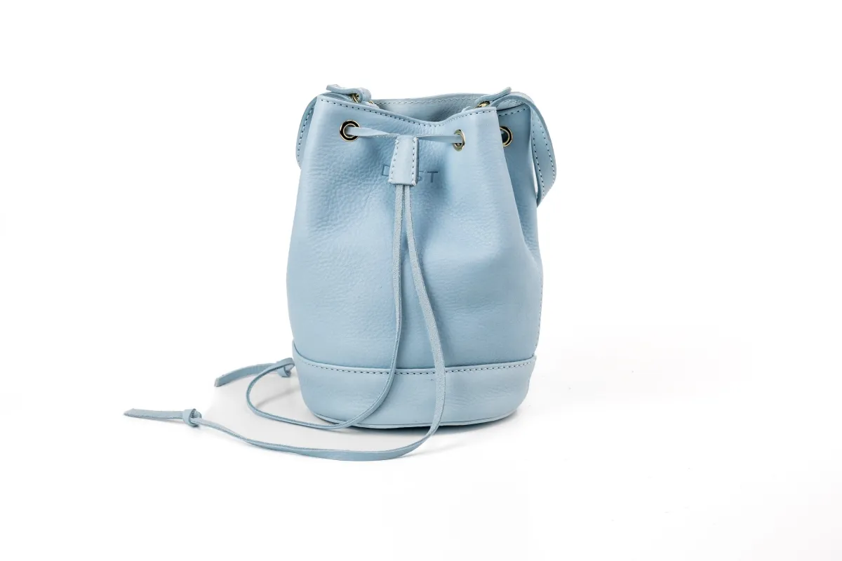 Leather Bucket Bag Chelsea Collection Light Blue sold by Ivalo.com