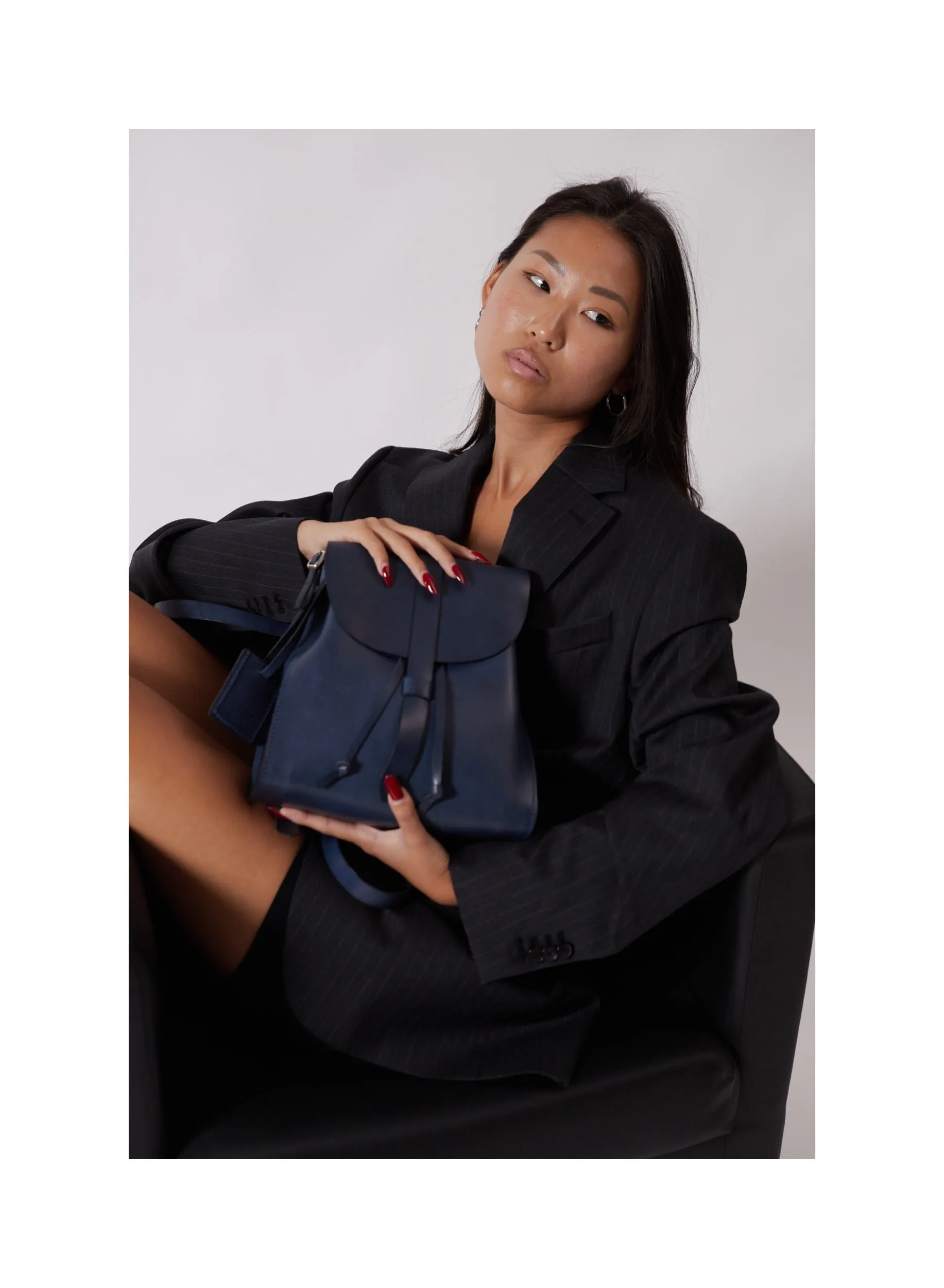 Leather Backpack Mod 130 Cuoio Blue sold by Ivalo.com product image thumbnail 4