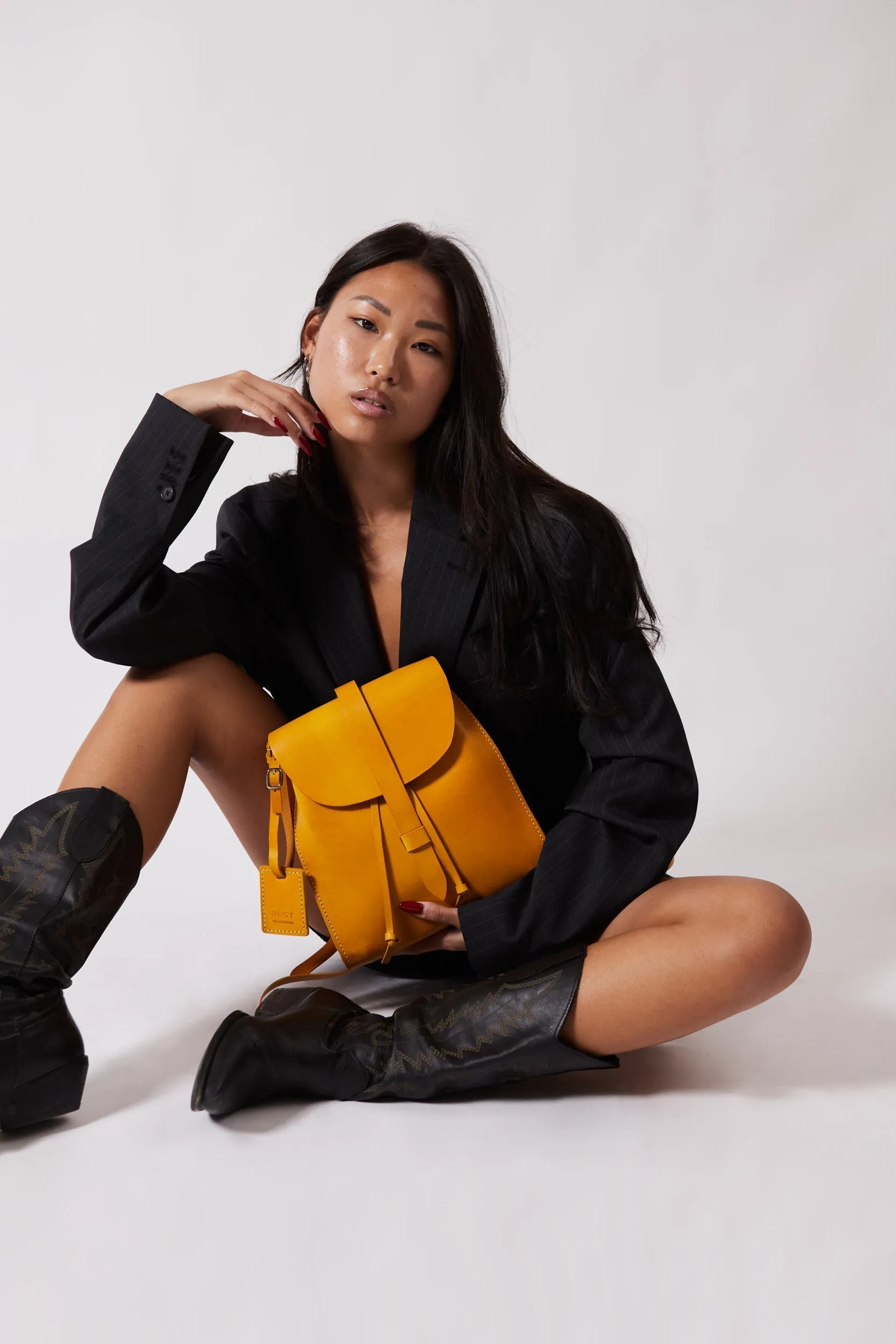 Leather Backpack Mod 130 Cuoio Yellow sold by Ivalo.com product image thumbnail 3