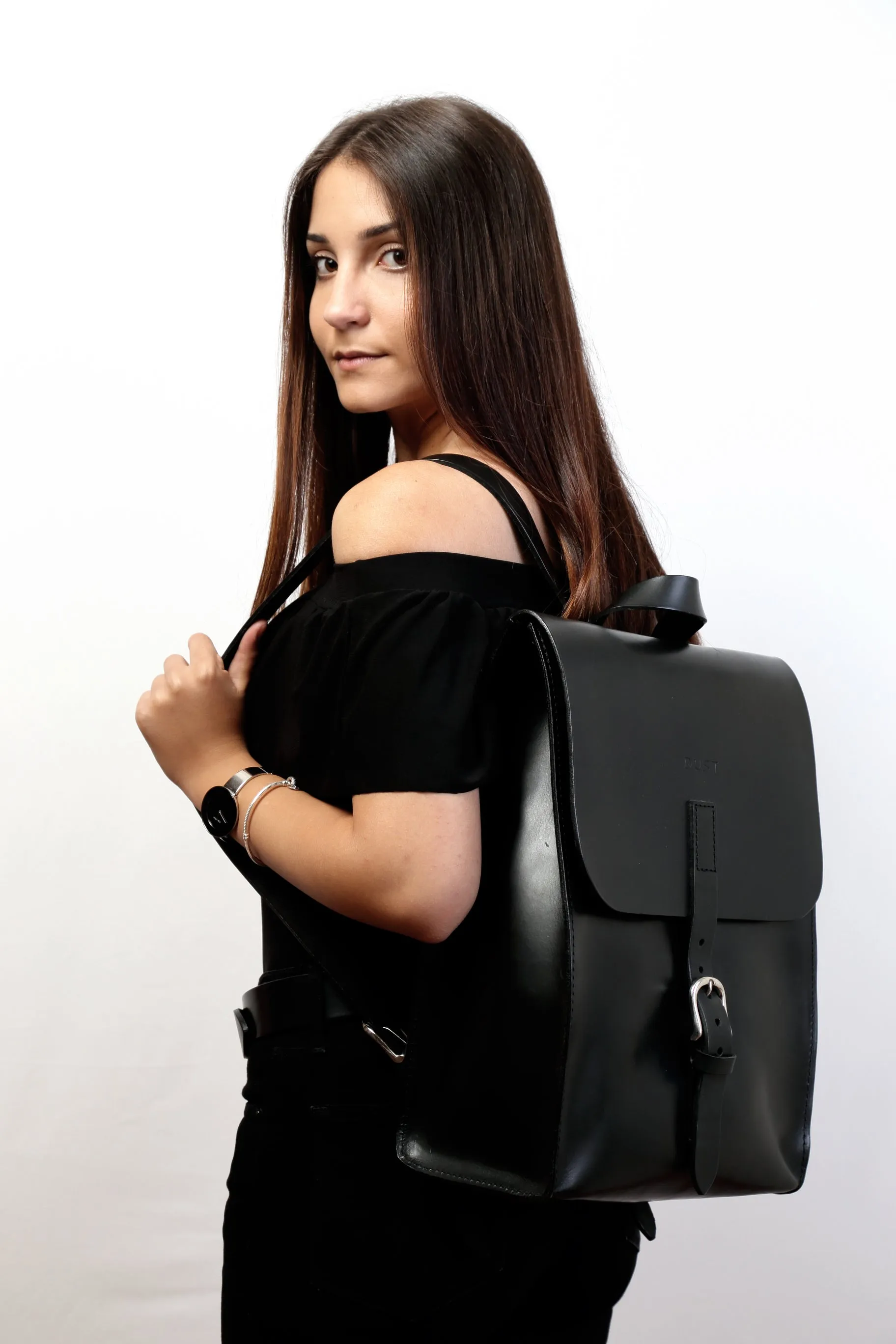 Leather Backpack Mod 120 Cuoio Black sold by Ivalo.com product image thumbnail 5