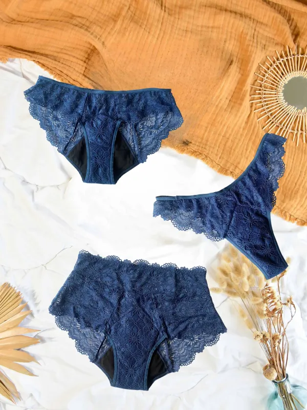 Capri Lace Period Panties Set Blue sold by Ivalo.com